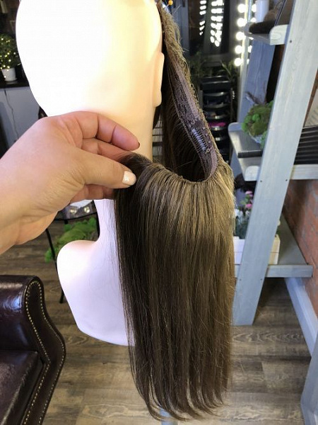 Затылочная прядь из натуральных волос